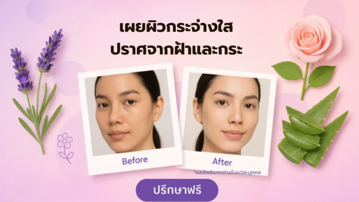 เผยผิวกระจ่างใส ปราศจากฝ้าและกระ