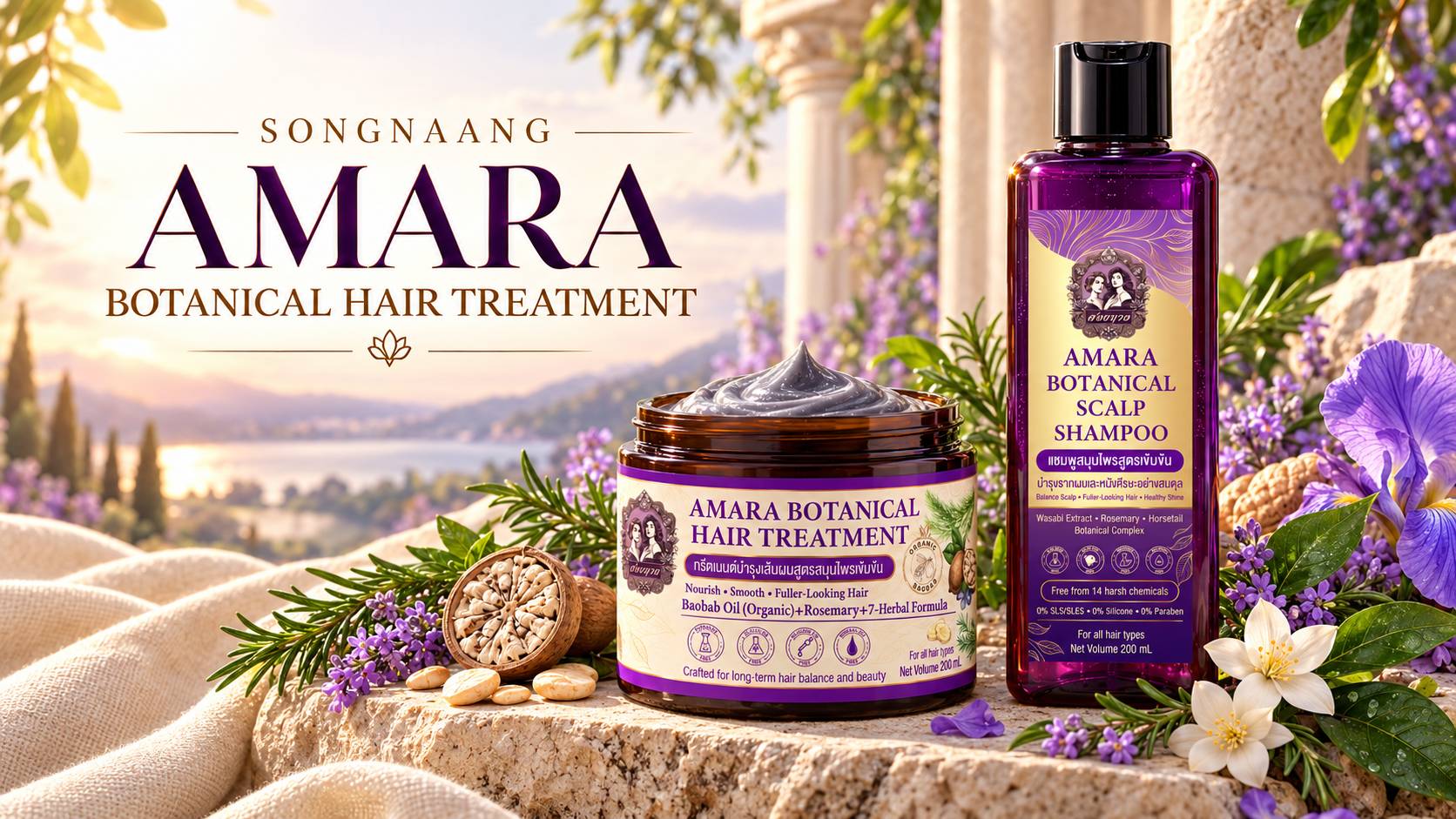 SONGNAANG AMARA Botanical Hair Treatment ผลิตภัณฑ์ทรีตเมนต์สมุนไพรสองนาง